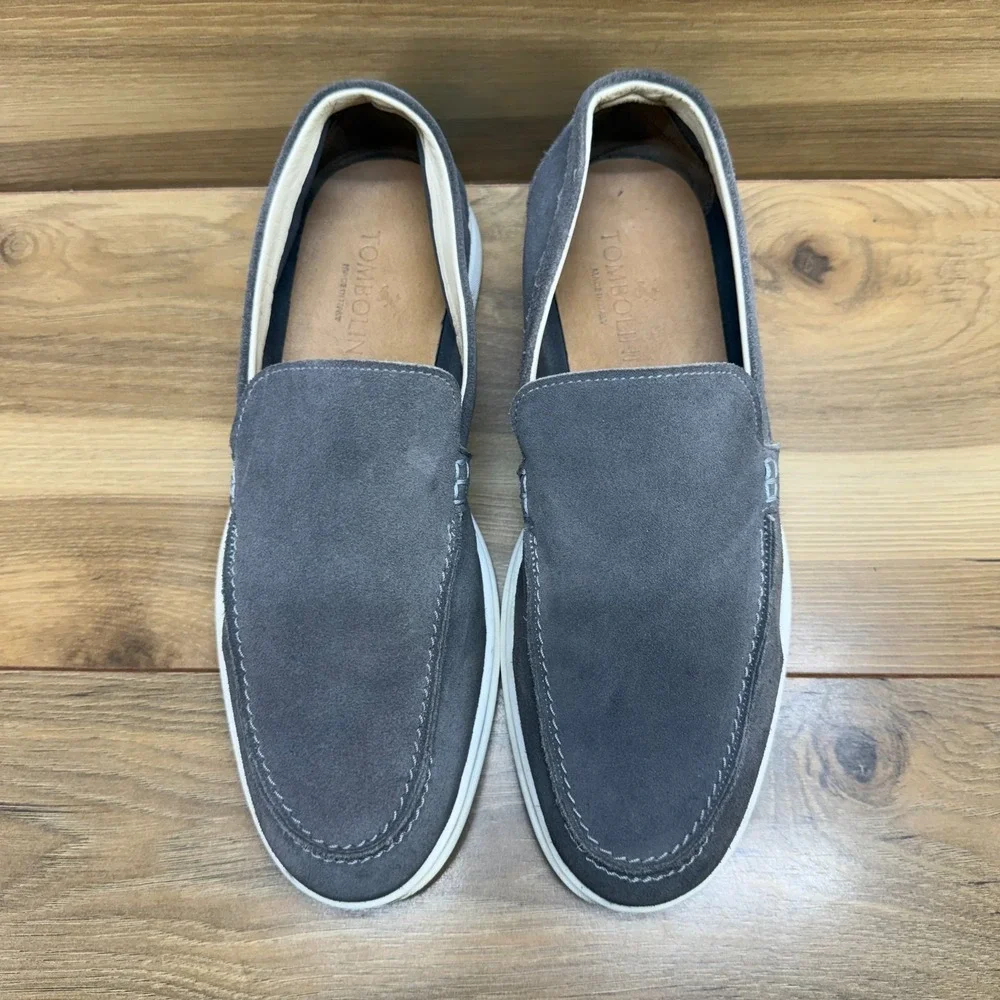 TOMBOLINI Summer Walk Venetian Loafer Mens 8 EU 41 Gray Suede Moc Toe Casual
